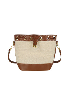 Bucket bag old money style - brown/beige h5 