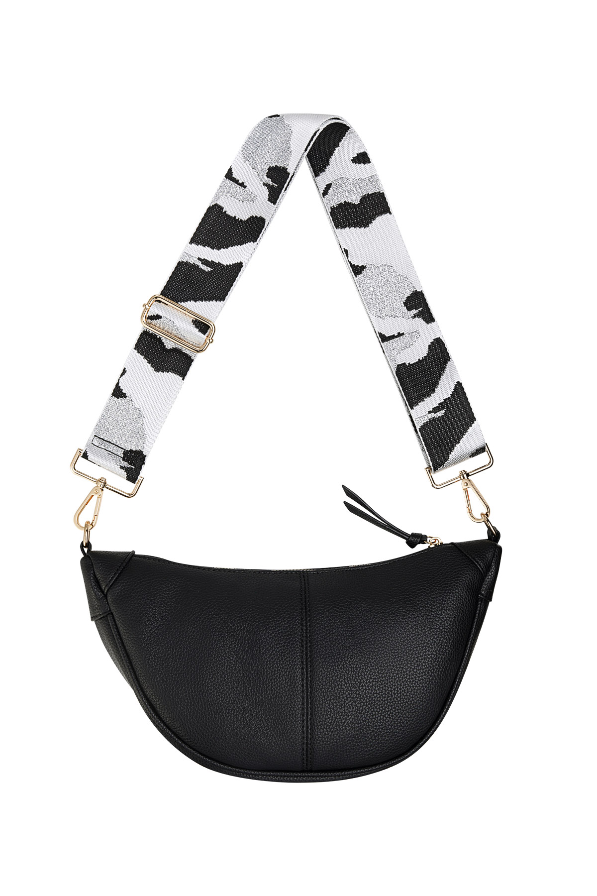 Pouch bag with summer strap - black