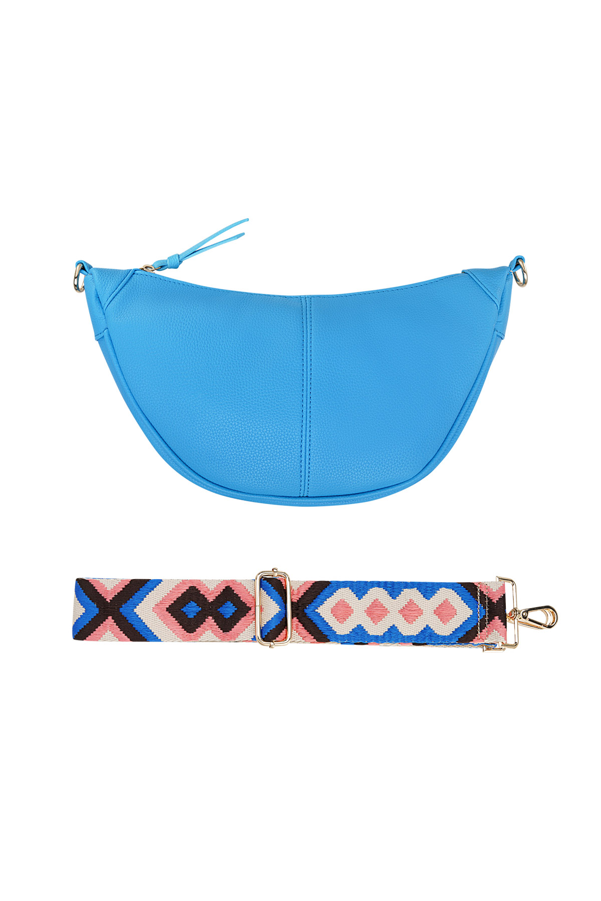 Pouch bag with summer strap - blue