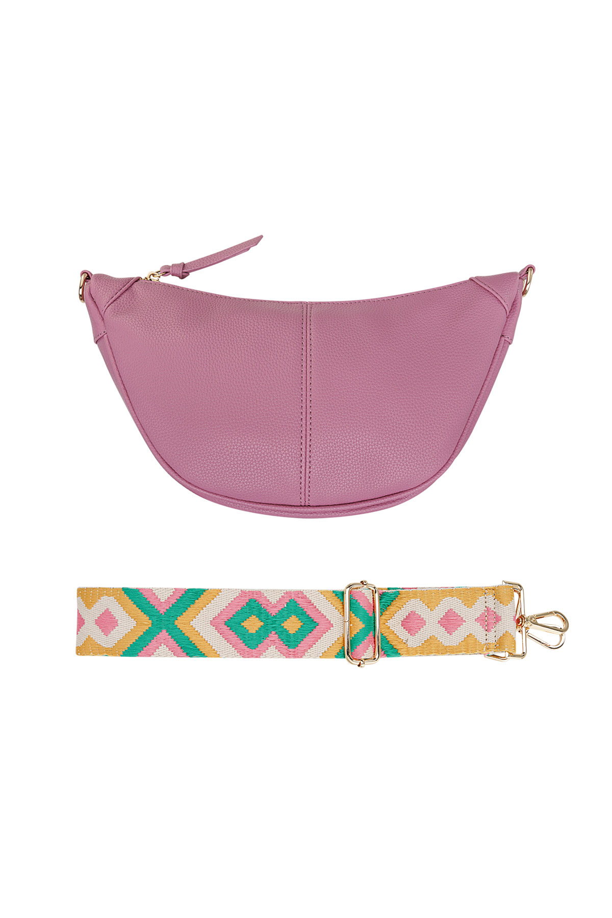 Pouch bag with summer strap - pink