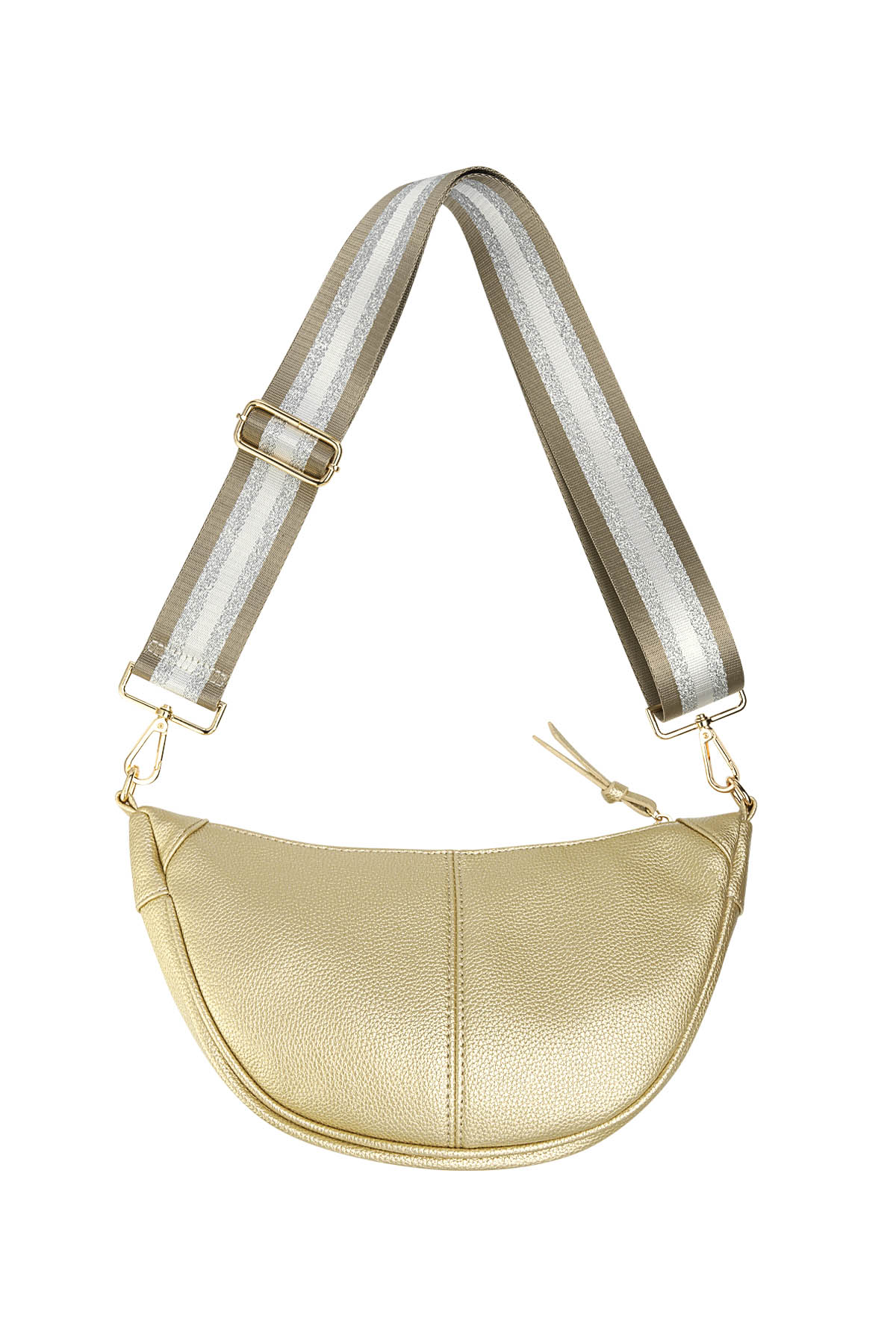 Pouch bag with cheerful strap - gold