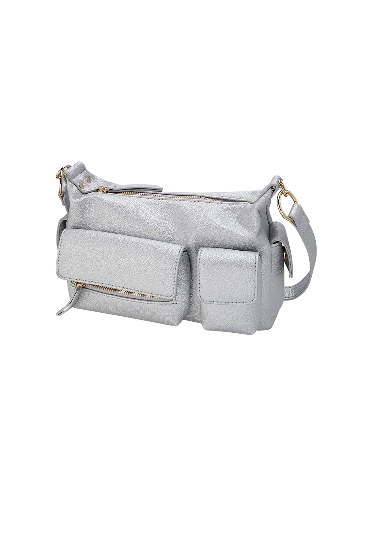 Statement bag with compartments - silver h5 