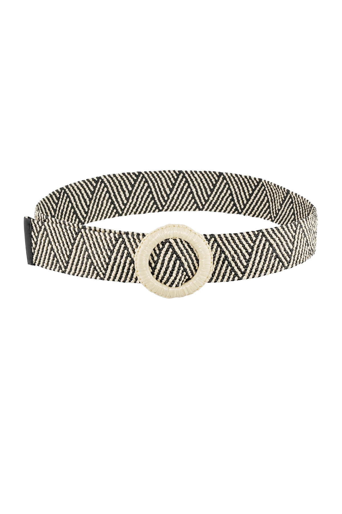 Riem met print - zwart/wit  h5 