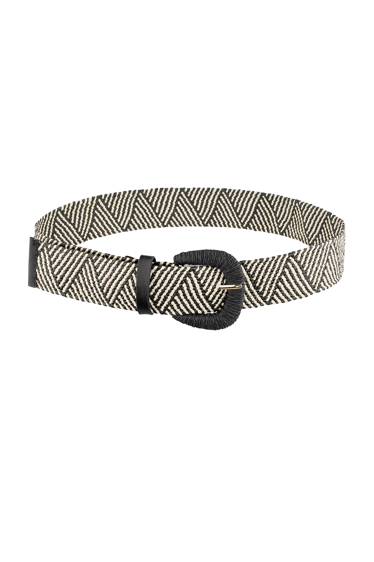 Riem met print - zwart/wit  h5 