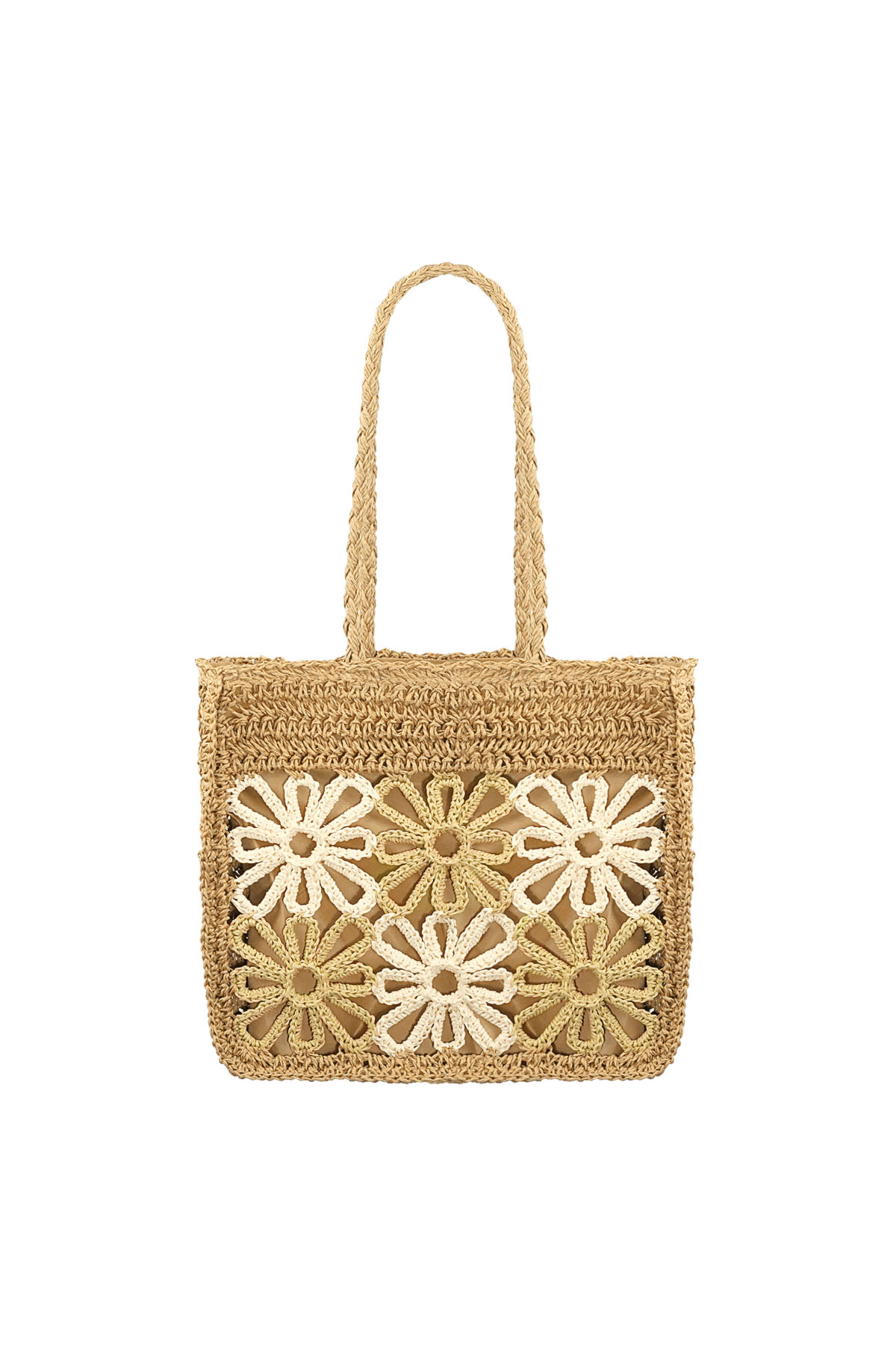 Strandtasche Blume Zukunft - beige h5 