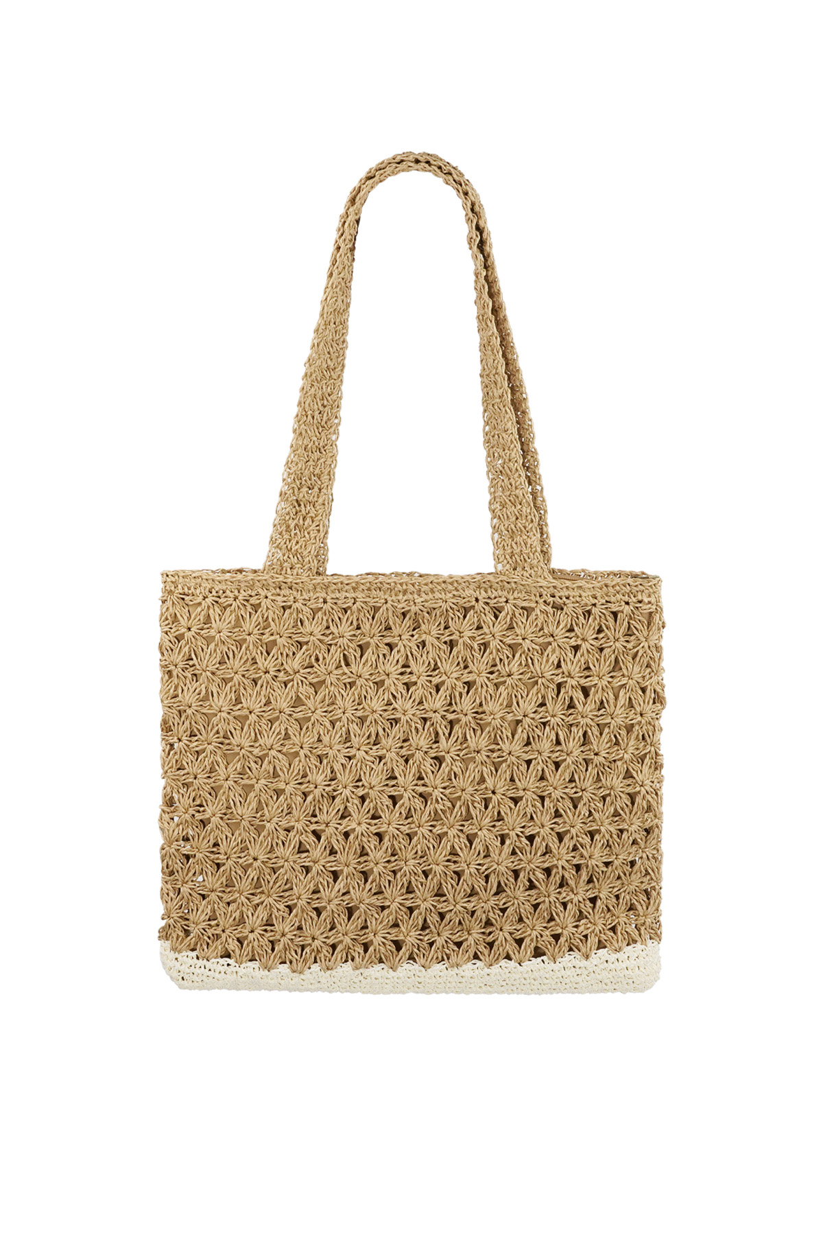 Crochet strand shopper - beige