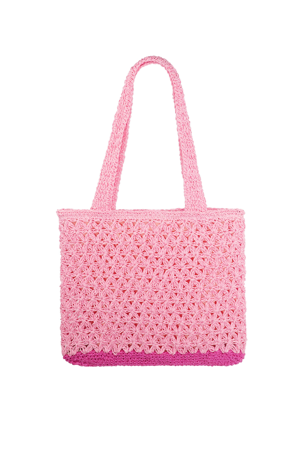 Shopper da spiaggia all'uncinetto - rosa h5 