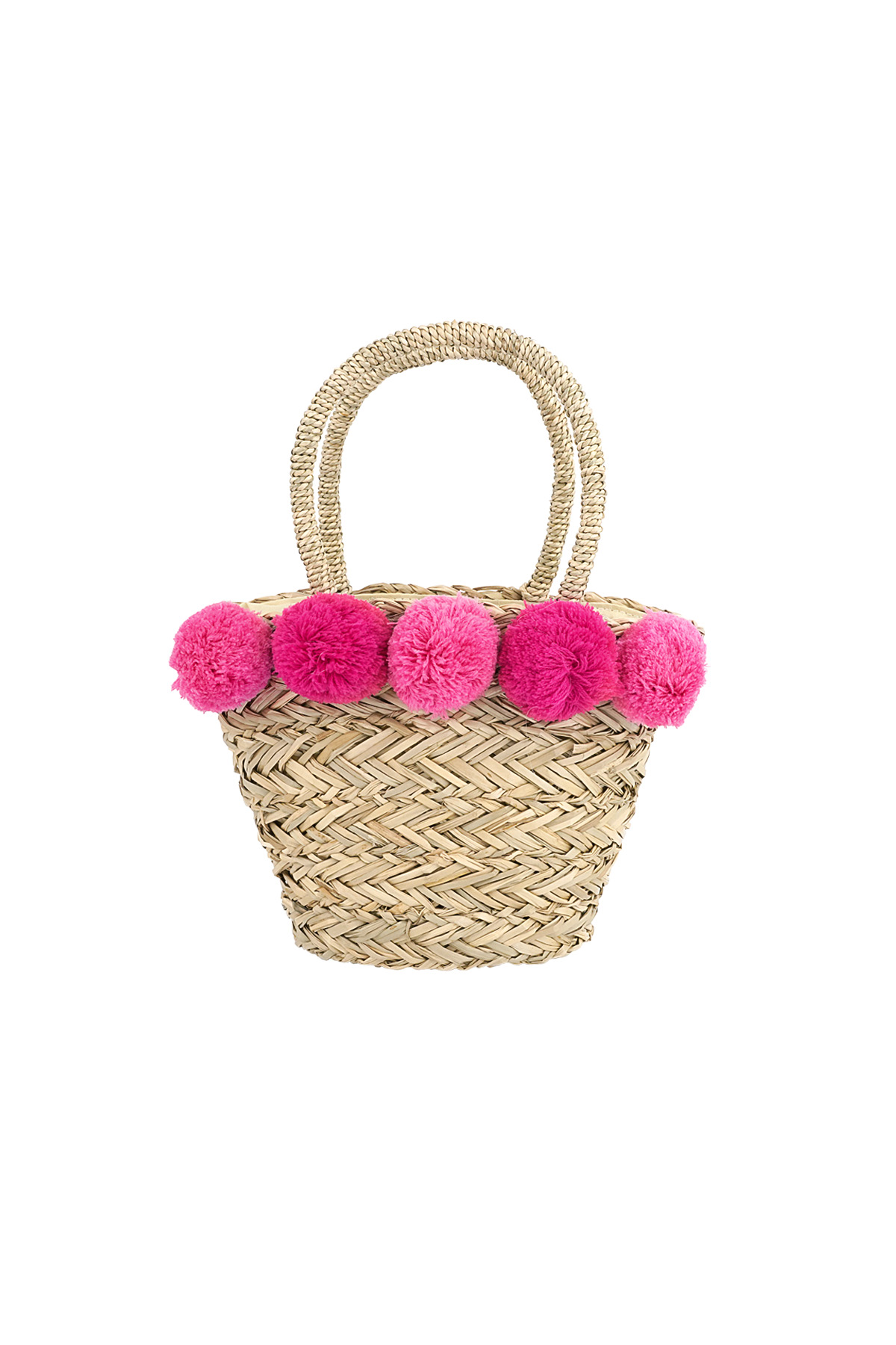 Beach bag with colorful dots - pink  