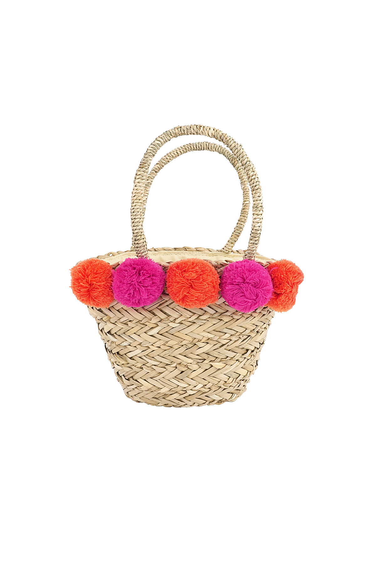 Beach bag with colorful dots - orange/pink 