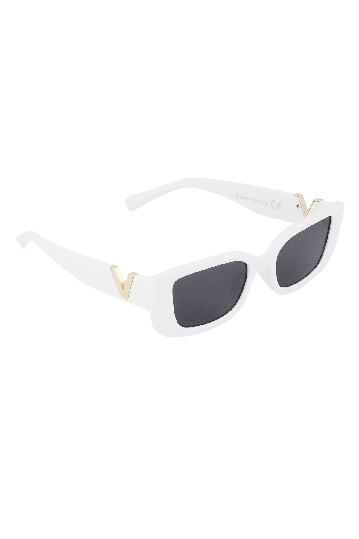 Klassische Sonnenbrille mit V – weiß