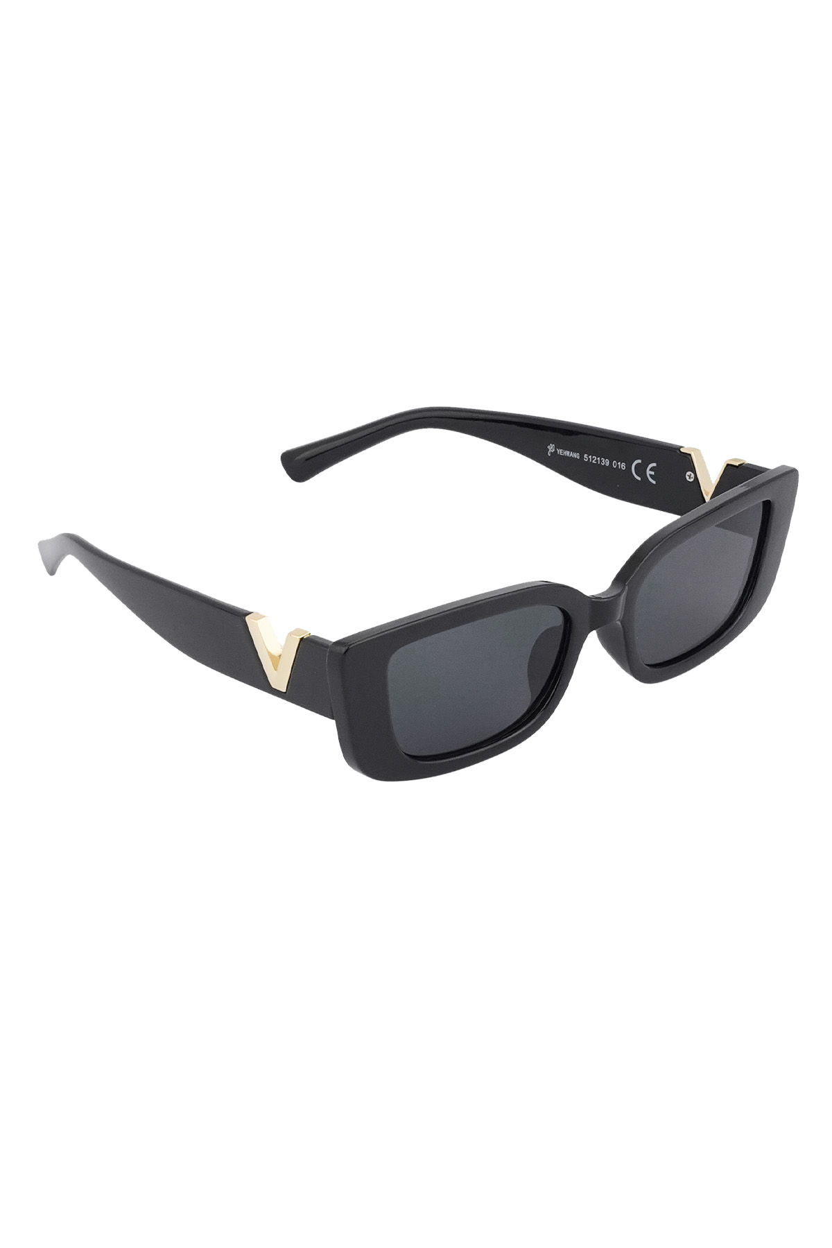 Klassische Sonnenbrille mit V – Schwarz