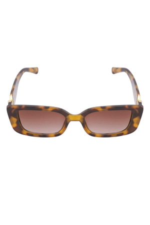 V - kahverengi ile klasik güneş gözlüğü  h5 Resim4