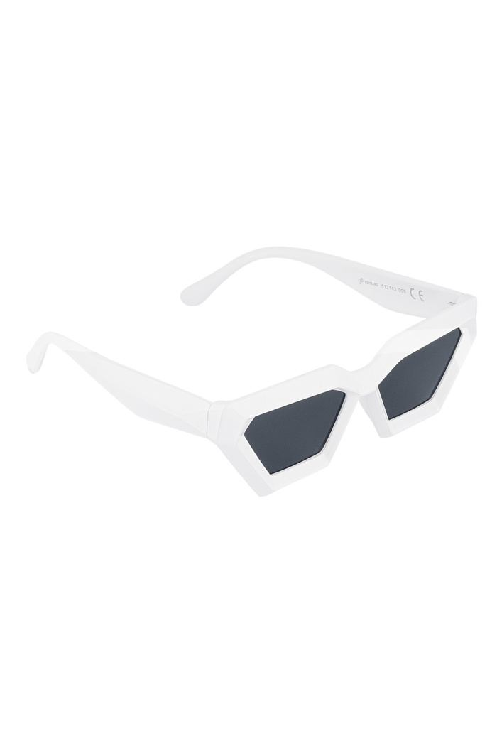 Eckige Sonnenbrille – weiß 
