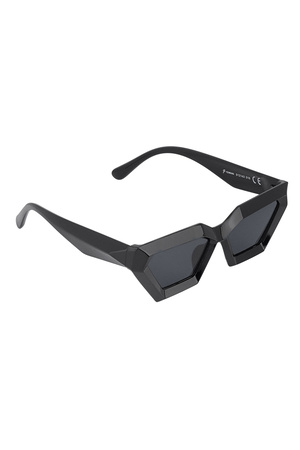 Hoekige zonnebril - zwart h5 