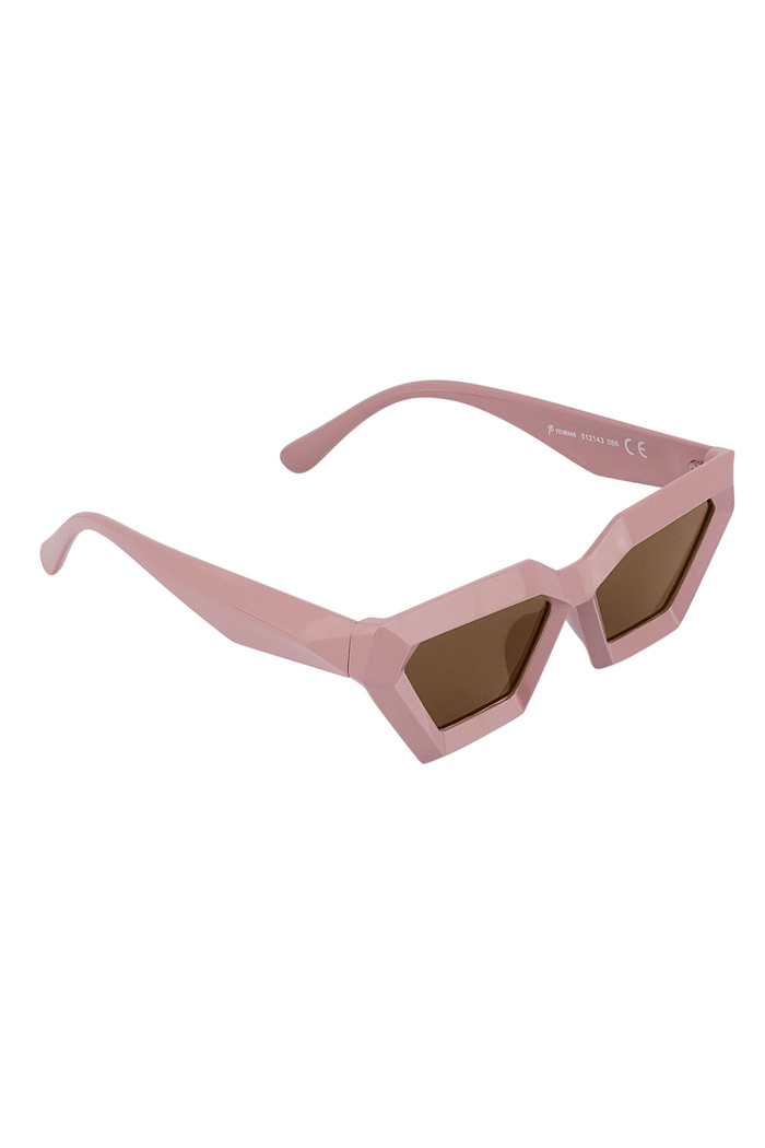 Eckige Sonnenbrille – rosa  