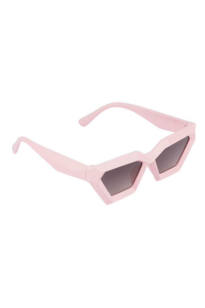 Eckige Sonnenbrille – blassrosa  
