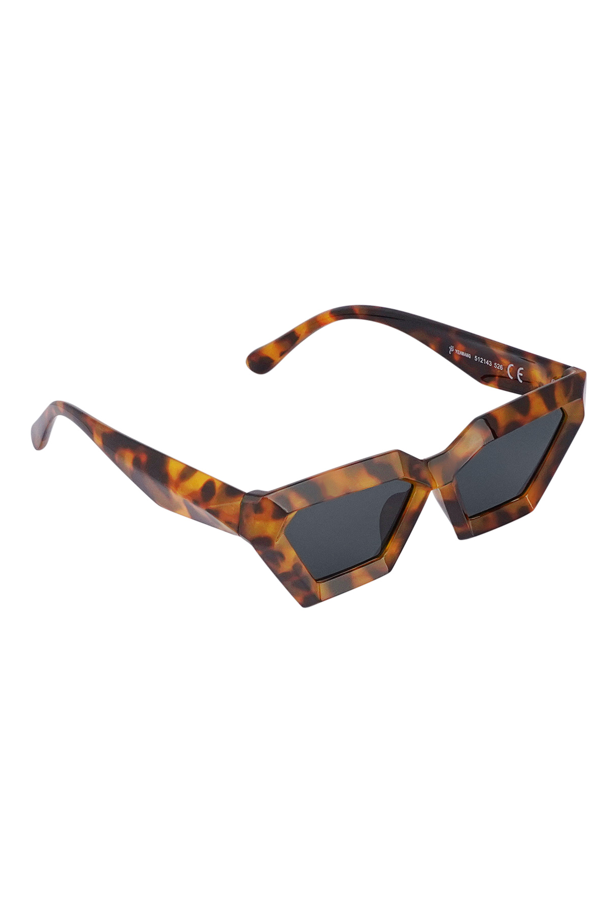 Köşeli güneş gözlüğü - kahverengi  h5 