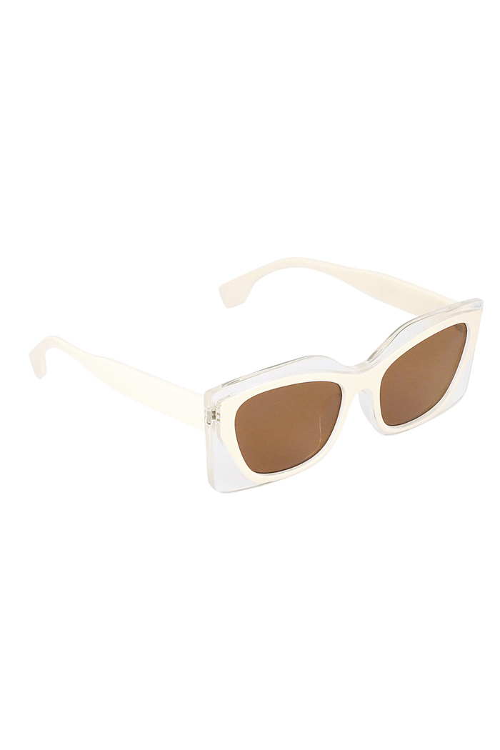 Dubbel frame zonnebril - gebroken wit  