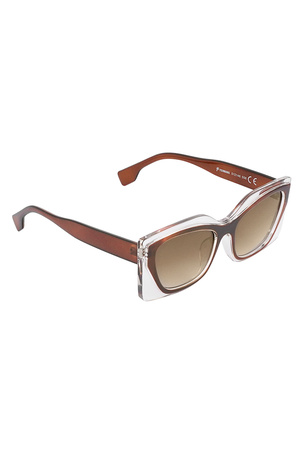 Dubbel frame zonnebril - bruin  h5 
