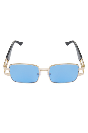Occhiale da sole semplice in metallo essenziale - blu oro h5 Immagine4
