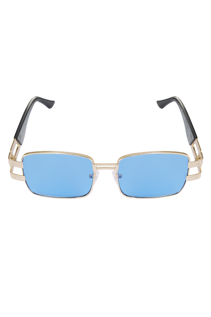 Occhiale da sole semplice in metallo essenziale - blu oro Immagine4