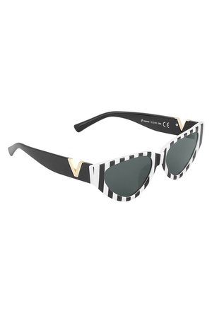 V ifadeli güneş gözlüğü - siyah beyaz h5 