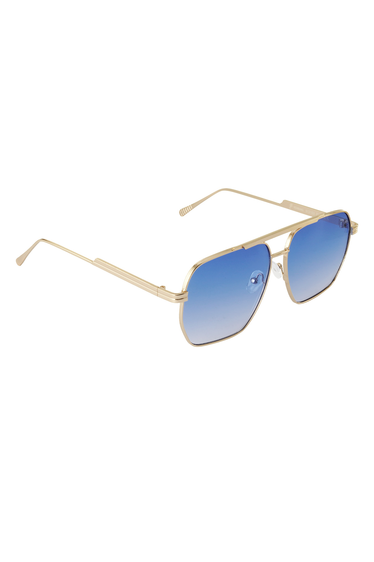 Metal yazlık güneş gözlüğü - Mavi ve altın rengi h5 