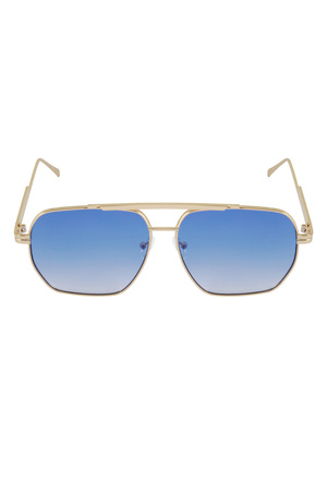 Gafas de sol de verano de metal - Azul y dorado h5 Imagen4