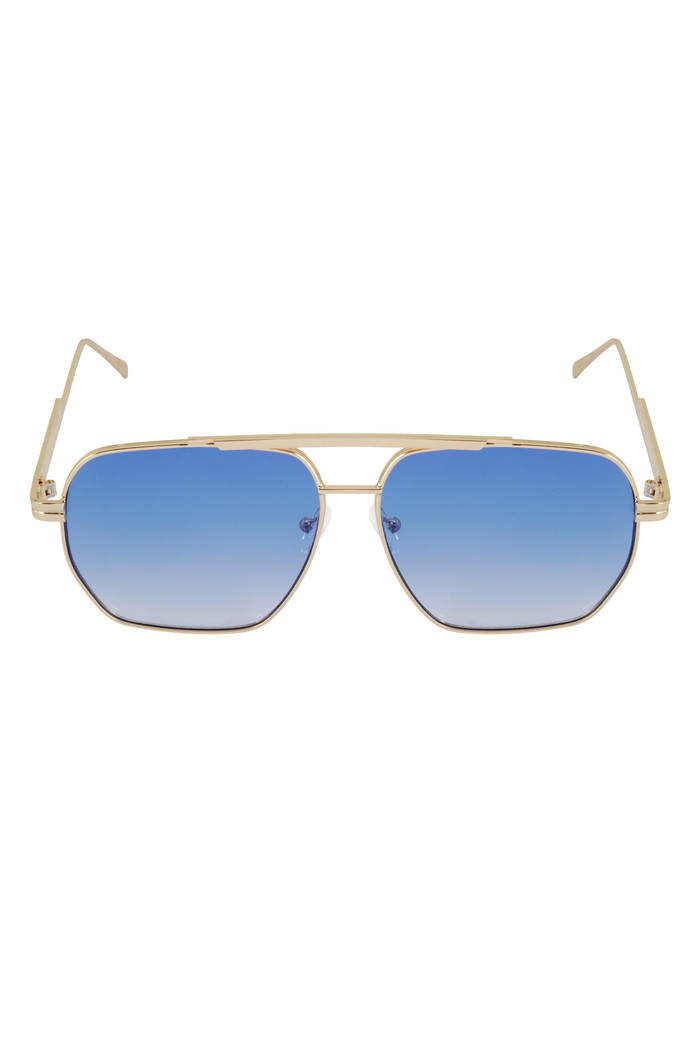Gafas de sol de verano de metal - Azul y dorado Imagen4