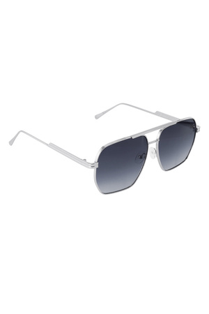 Metaal zomer zonnebril - Zwart en zilver h5 