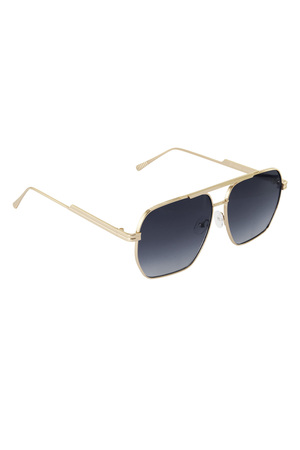 Metal yazlık güneş gözlüğü - Siyah ve altın rengi h5 