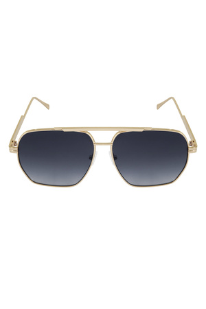 Metal yazlık güneş gözlüğü - Siyah ve altın rengi h5 Resim4