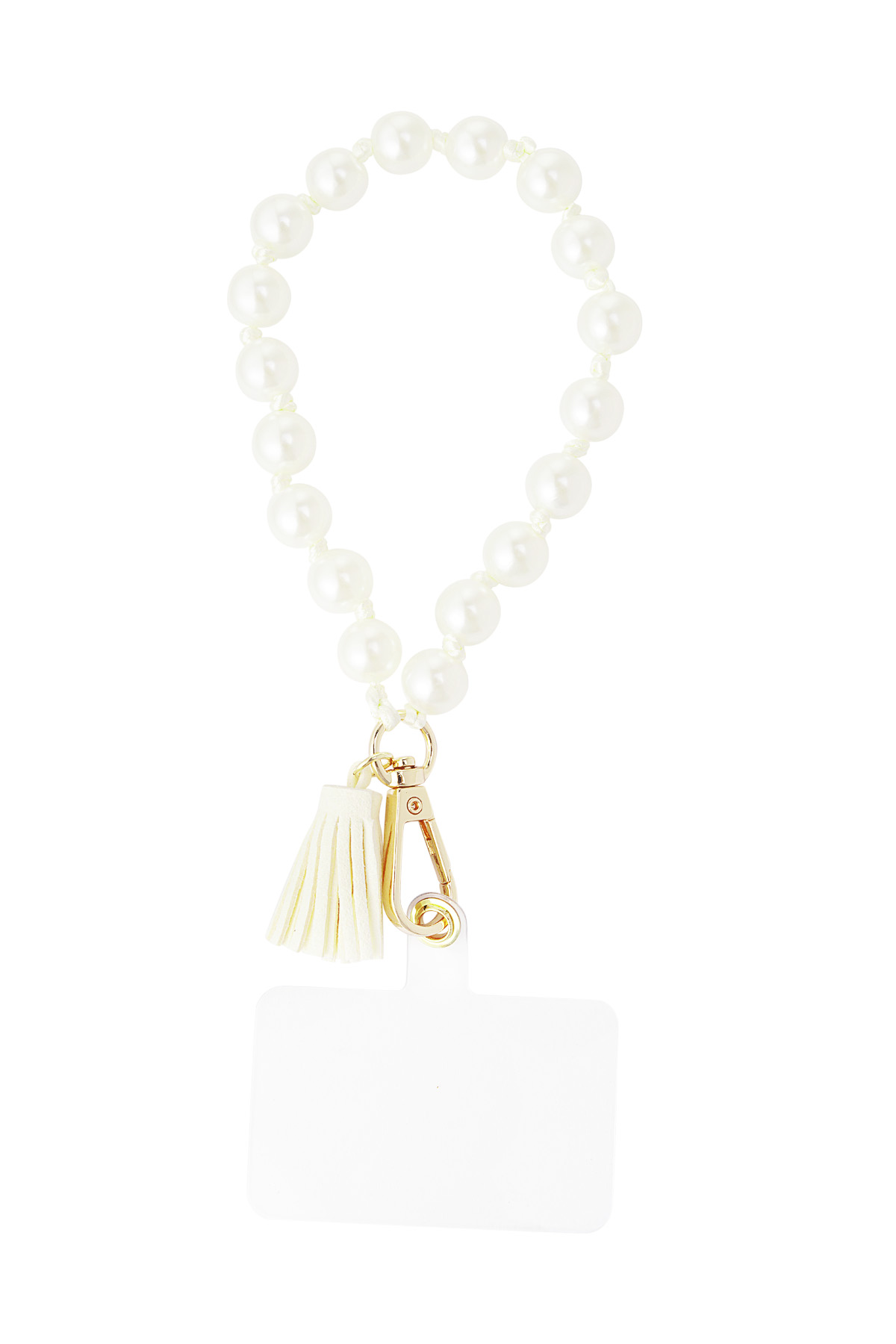 Phone cord girly pearl - white Gold color 2