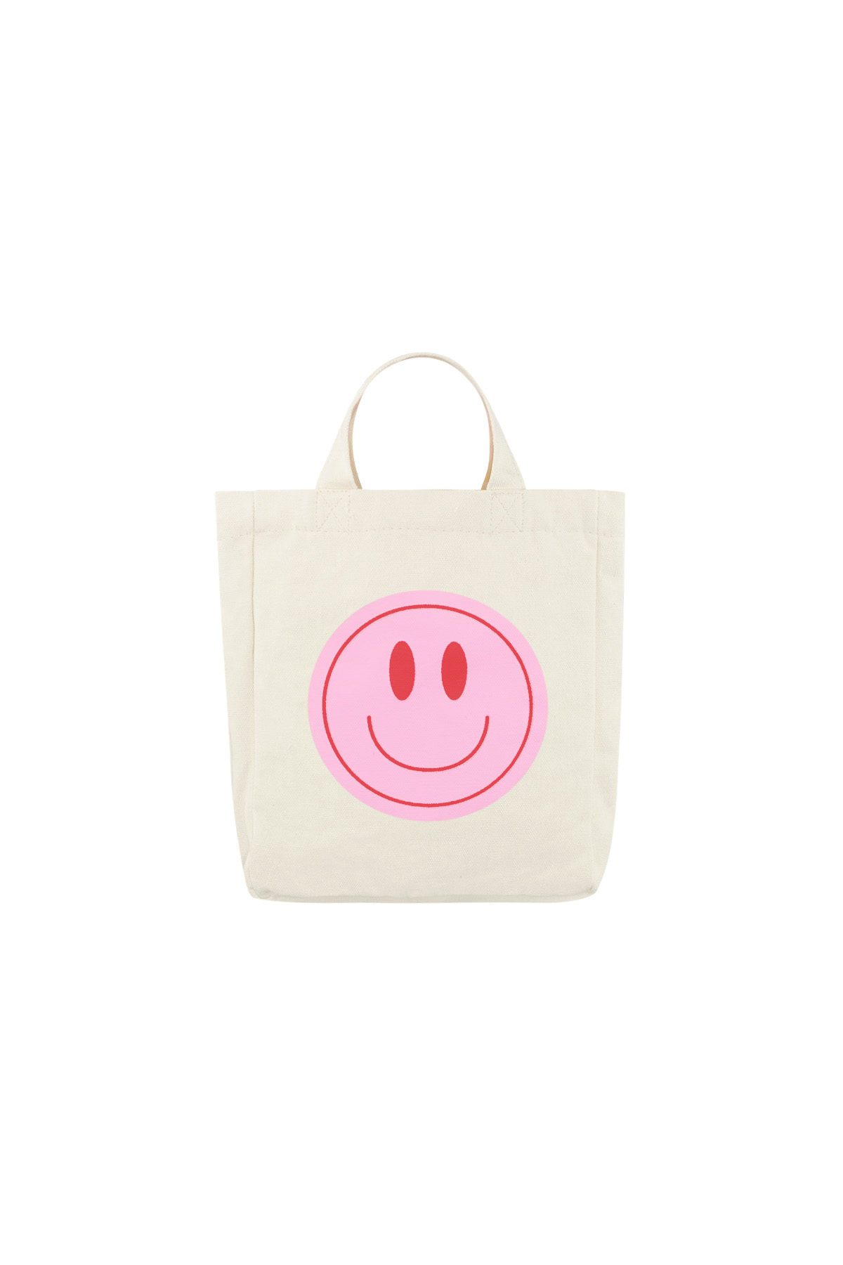 Canvas kleine tas smiley - roze Tas h5 