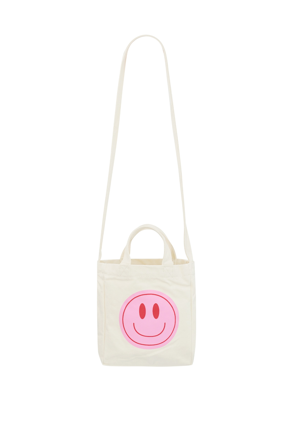 Canvas kleine tas smiley - roze Tas Afbeelding5