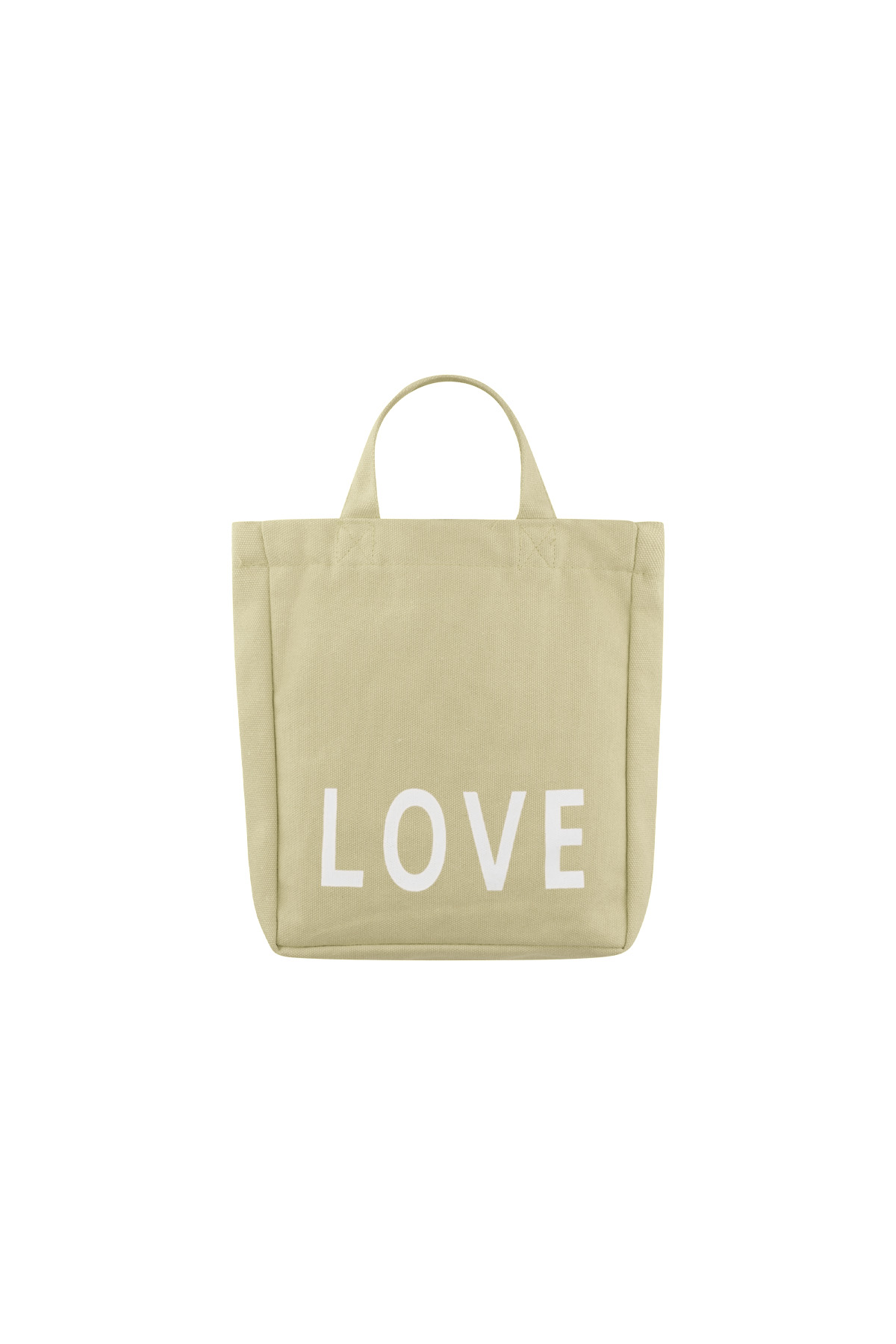 Small canvas bag love - beige
