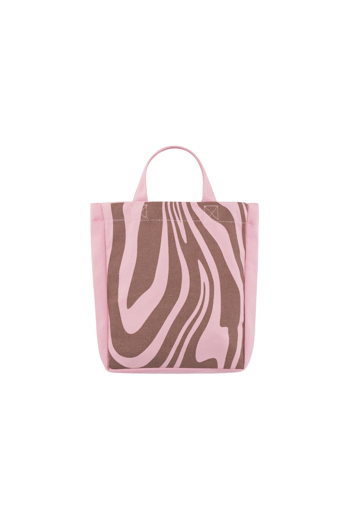 Kleine Canvastasche Zebra - rosa braun