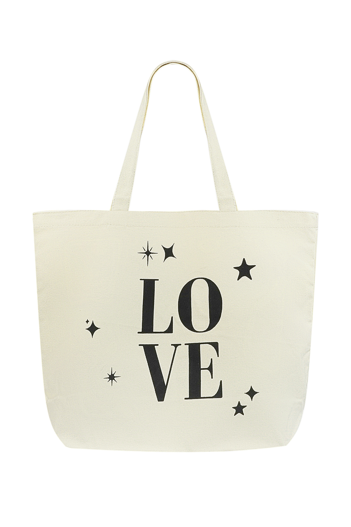 Canvas shopper love - white