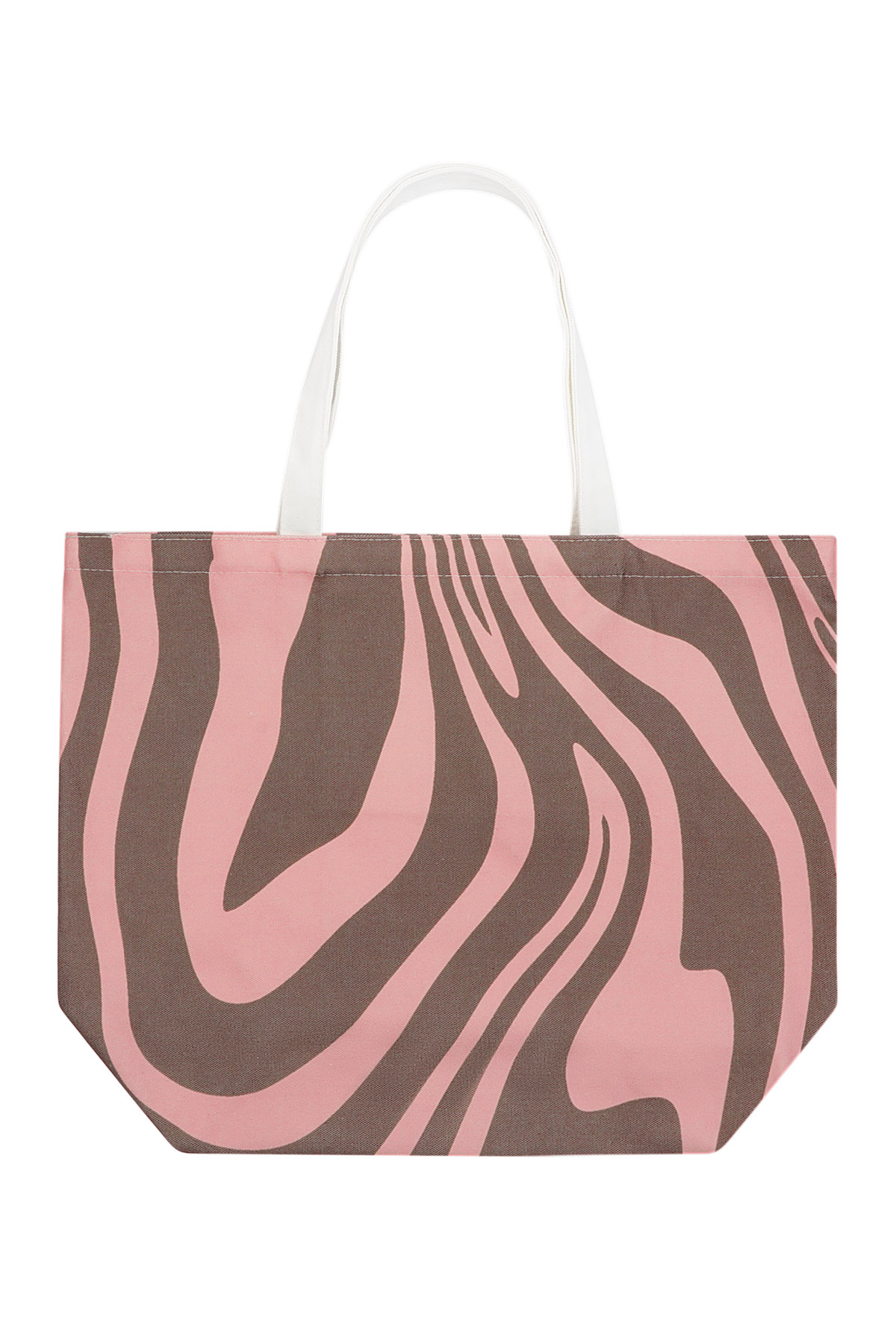 Canvas shopper zebra print - brown pink 2