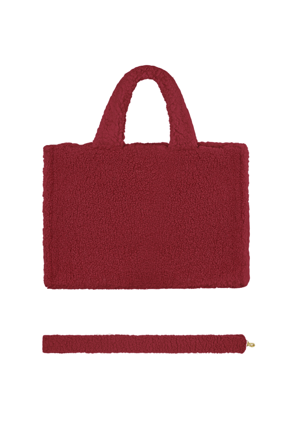 Fluffy teddy bag - Wine red h5 