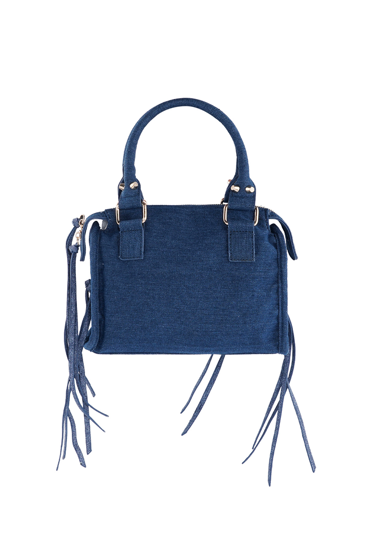 Blue fringed multi-pocket bag Picture4