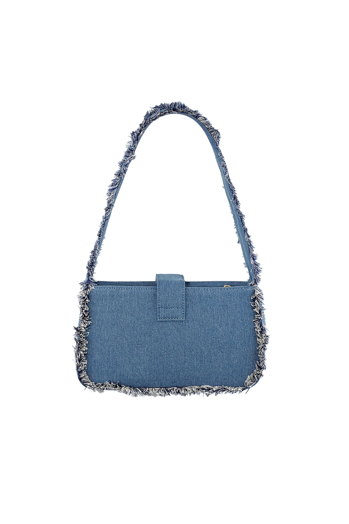 Denim tas met franjes - donkerblauw h5 Afbeelding3