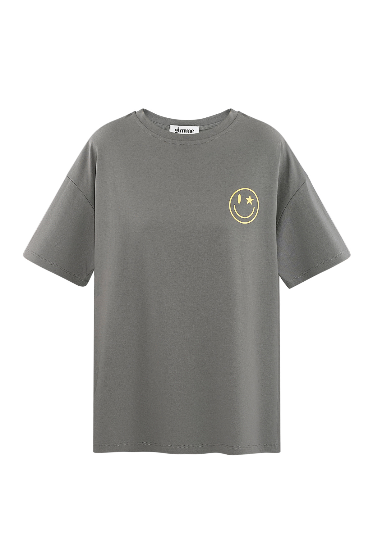 T-Shirt Happy Life Smiley - grau h5 