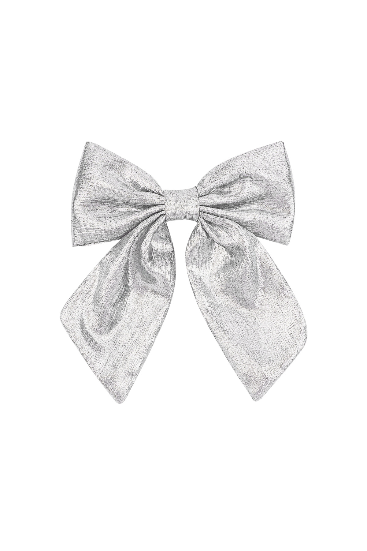 Bow hair clip - white silver h5 