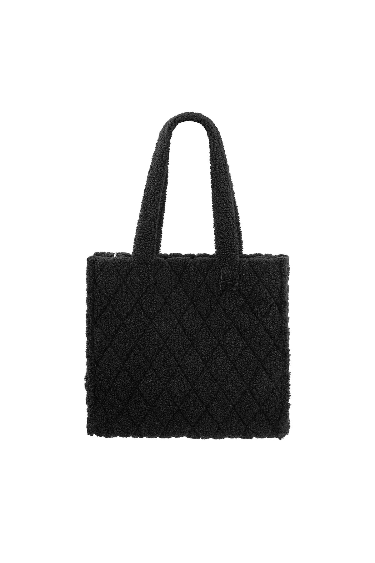 Bolso de mano peludo - negro h5 