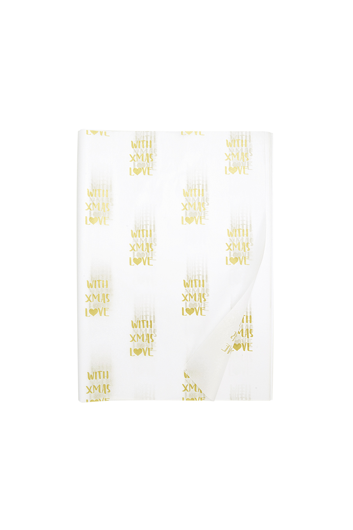 Papel de seda pequeño Xmas Love (100 piezas) - blanco y dorado h5 