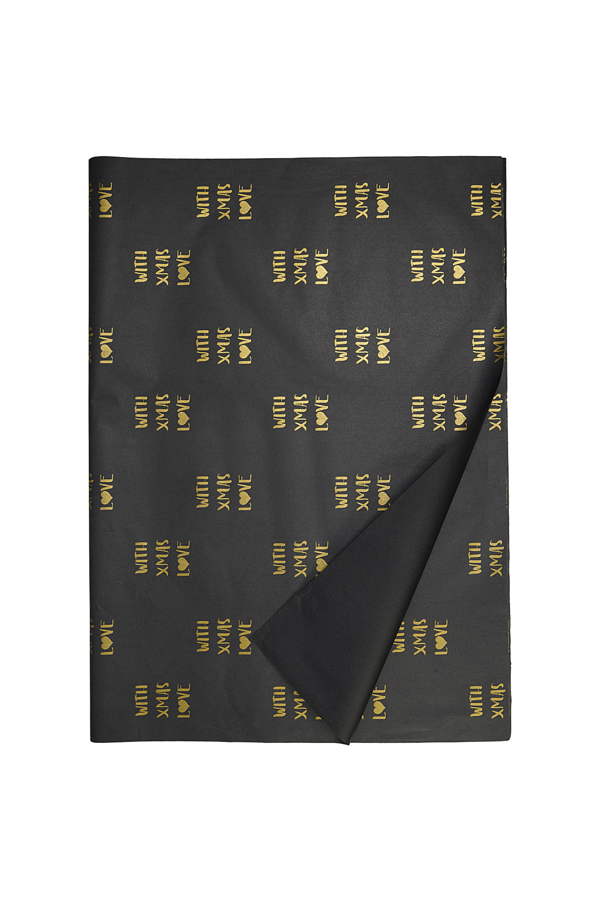 Papel de seda grande con diseño de amor navideño (100 unidades) - Negro y dorado h5 