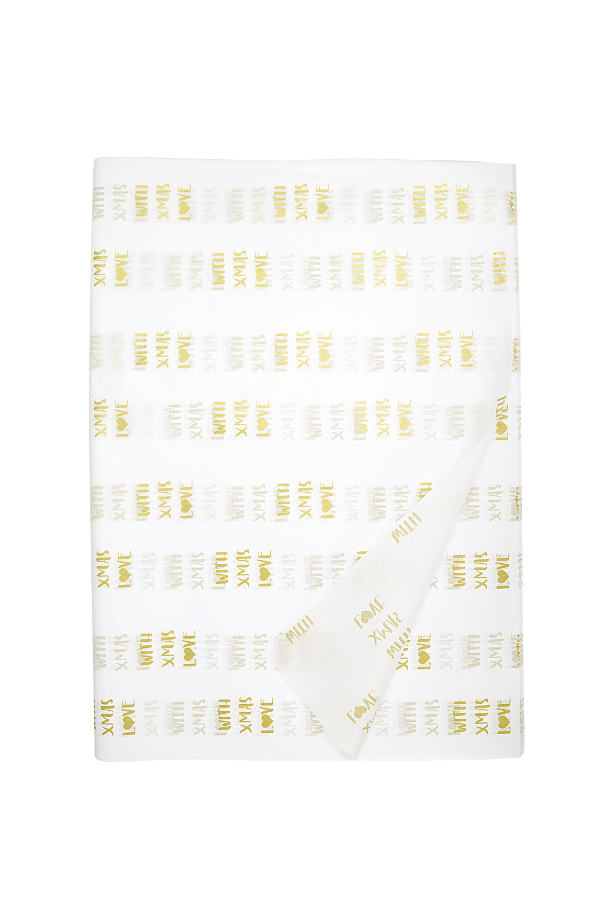 Xmas Love Large Tissue Paper (100PCS) - White & Gold h5 