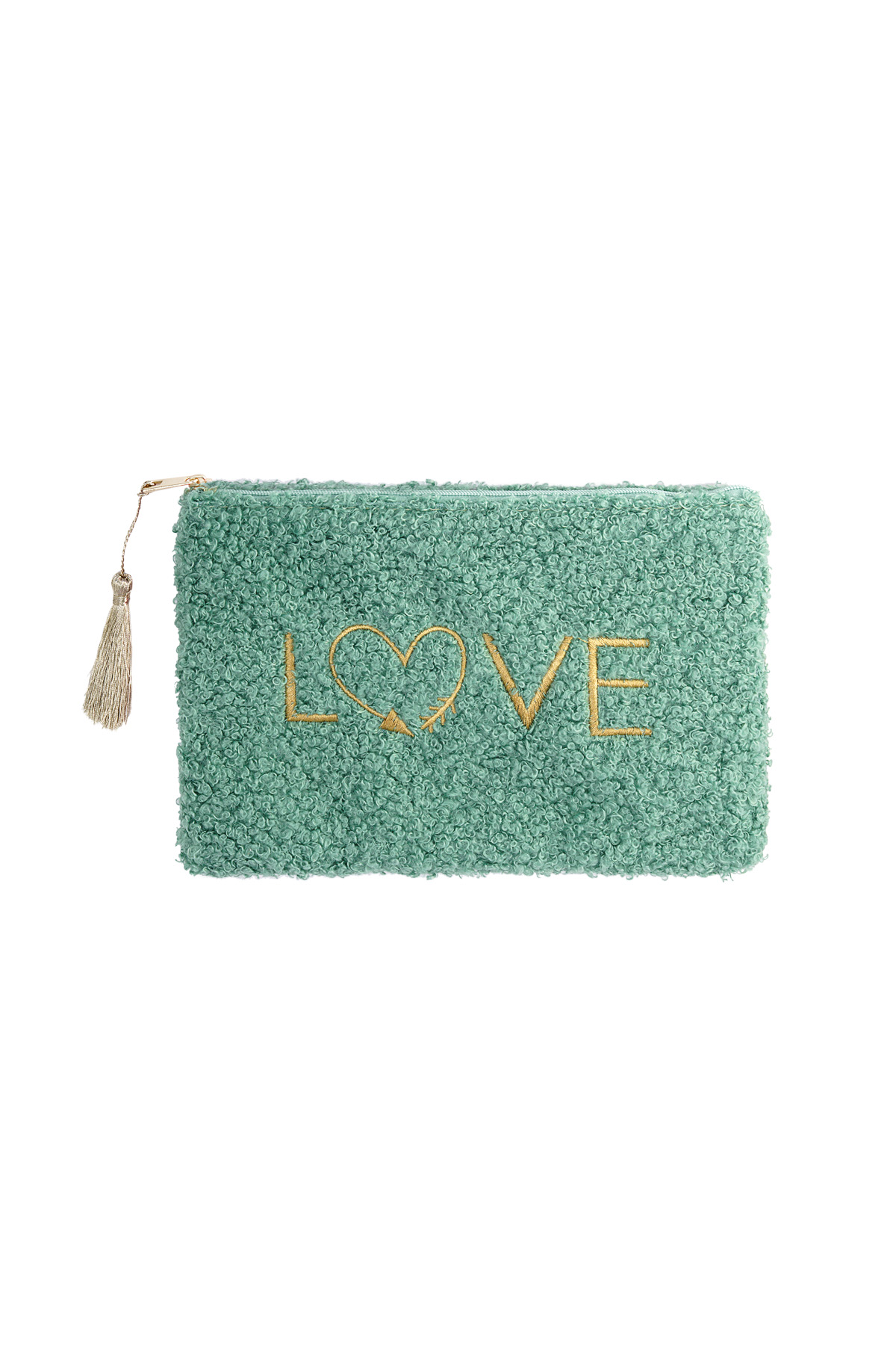 Preciosa bolsa de maquillaje con forma de osito de peluche, color verde h5 