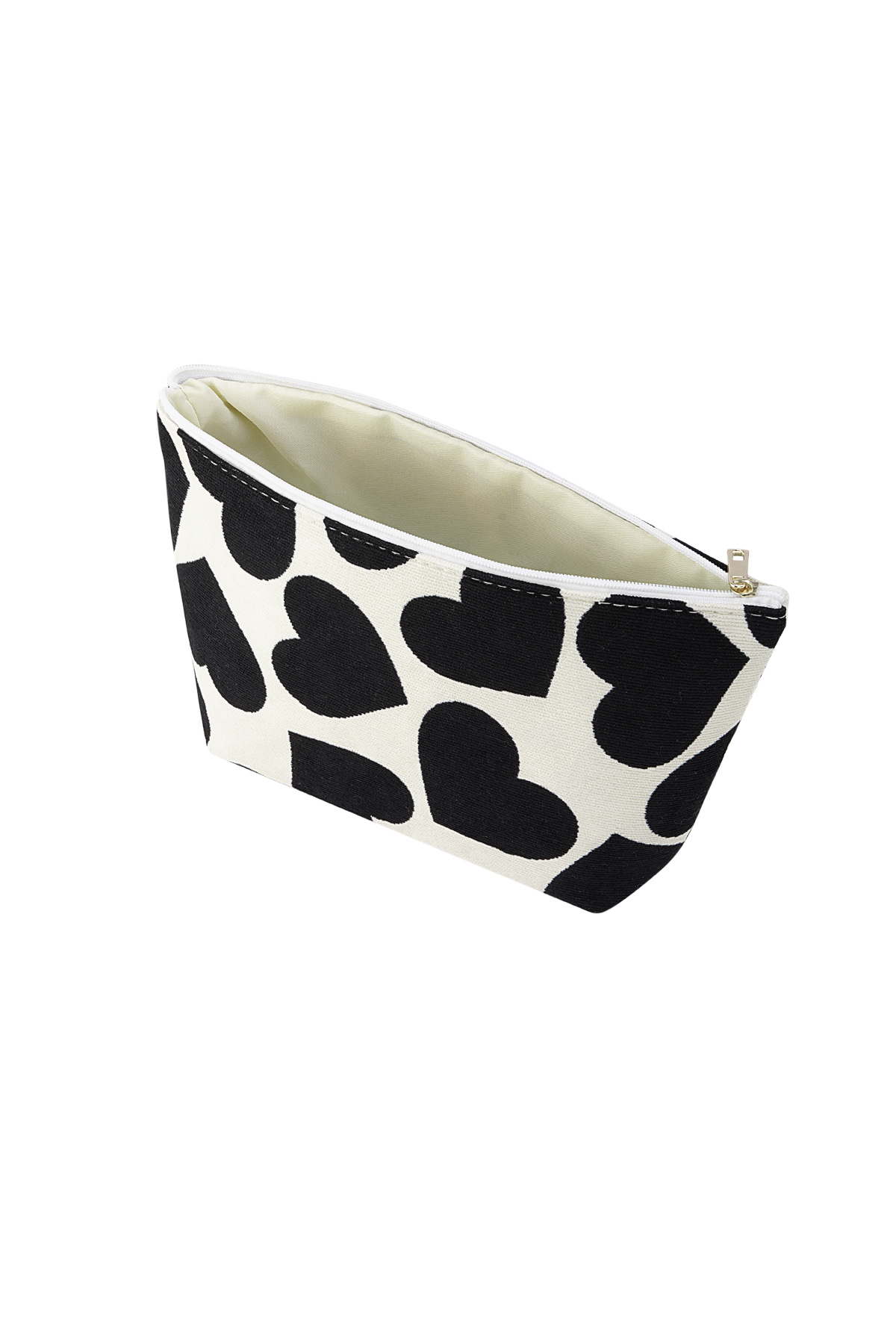 Make-up bag with hearts - black and white h5 Picture3